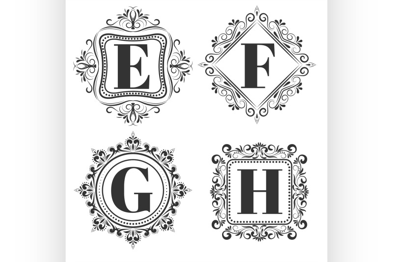 set-of-classical-logo-or-monogram-design-letters-e-f-g-h