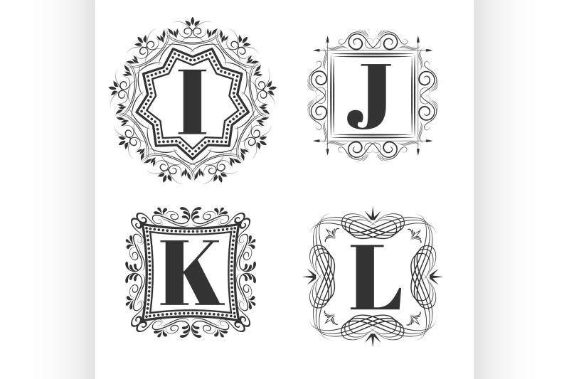 set-of-classical-logo-or-monogram-design-letters-i-j-k-l