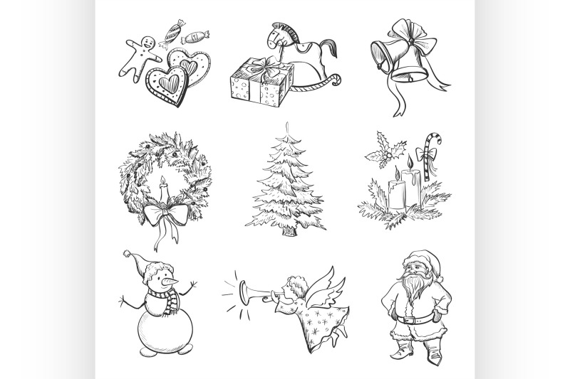 christmas-hand-drawn-icon-set