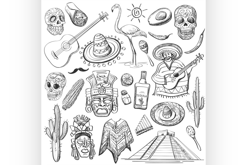 hand-drawn-vector-set-of-mexican-symbols