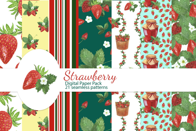 strawberry-digital-paper-pack-strawberry-seamless-pattern