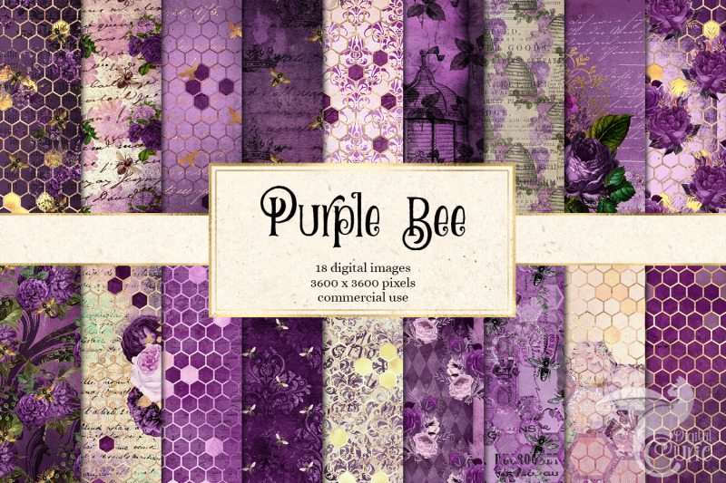purple-bee-digital-paper