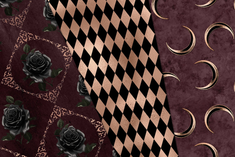 rose-gold-gothic-digital-paper