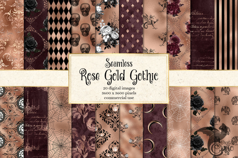 rose-gold-gothic-digital-paper