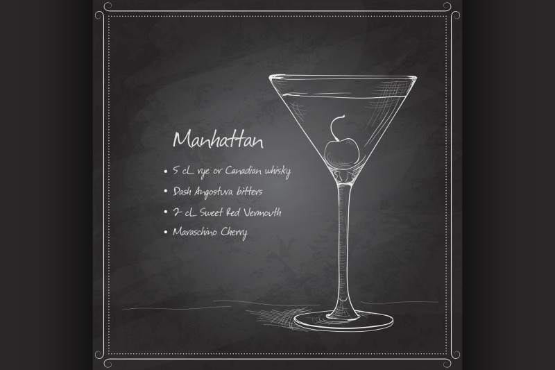 cocktail-manhattan-on-black-board