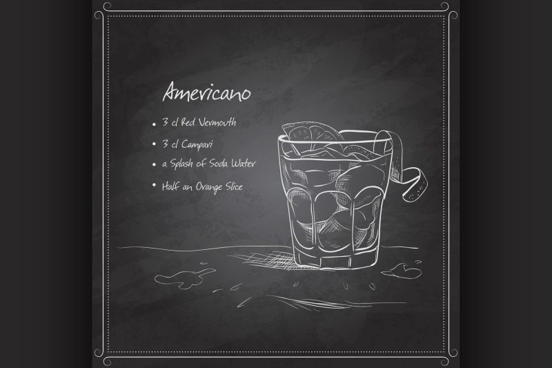 coctail-americano-on-black-board