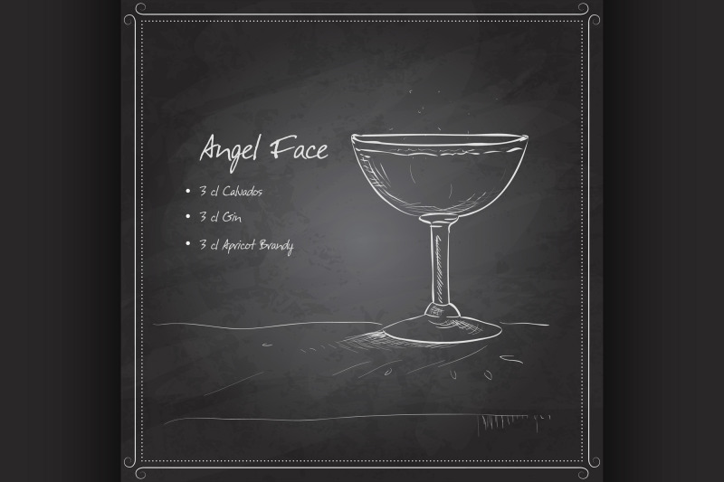 coctail-angel-face-on-black-board