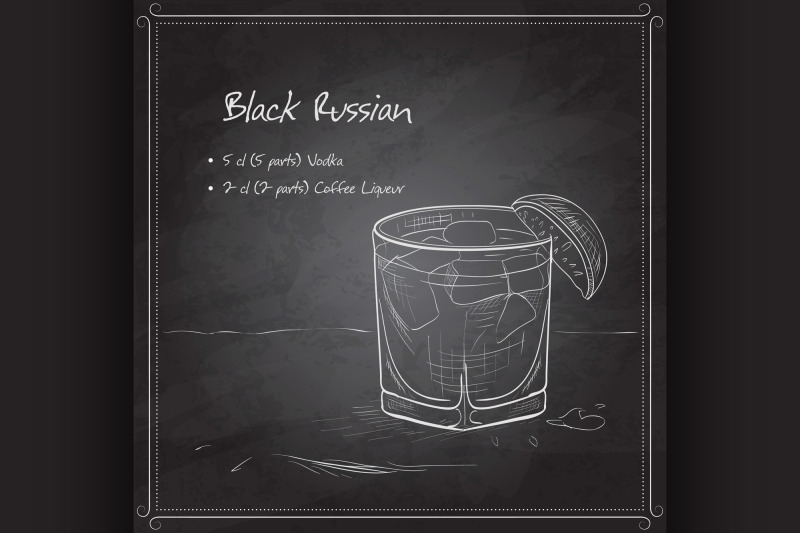 cocktail-black-russian-on-black-board