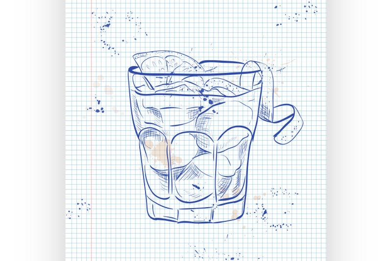 the-americano-cocktail-on-a-notebook-page