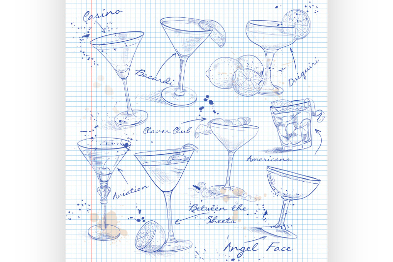 the-unforgettables-cocktail-set-on-a-notebook-page