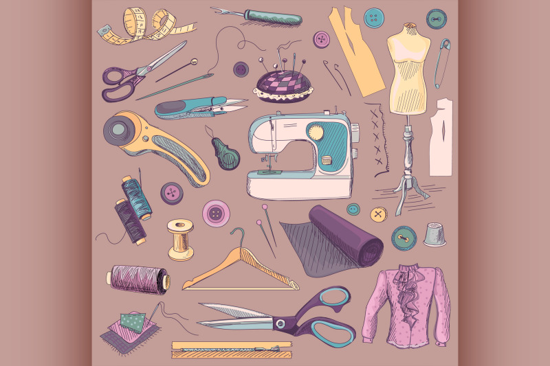 colored-hand-drawn-sewing-icons-set