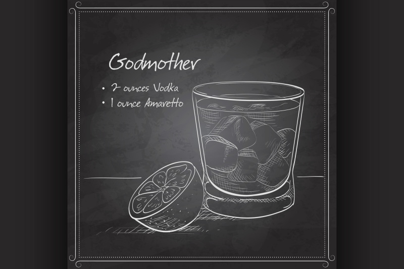 alcoholic-cocktail-godmother-on-black-board