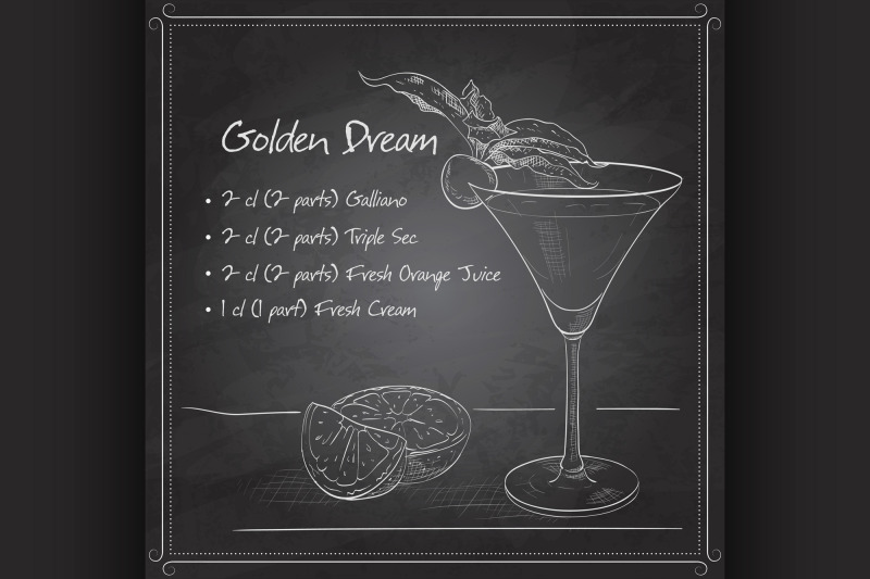 alcoholic-cocktail-golden-dream-on-black-board