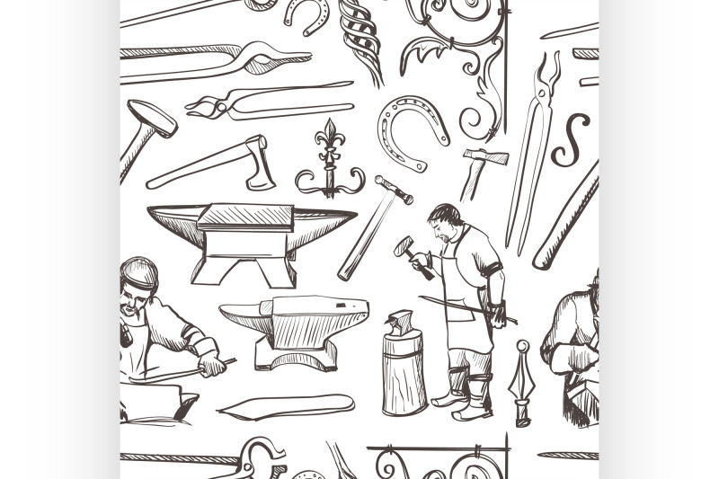 seamless-pattern-with-objects-on-blacksmith-theme