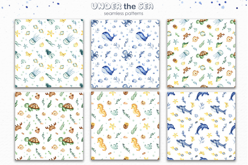 under-the-sea-watercolor-clipart-frames-cards-patterns