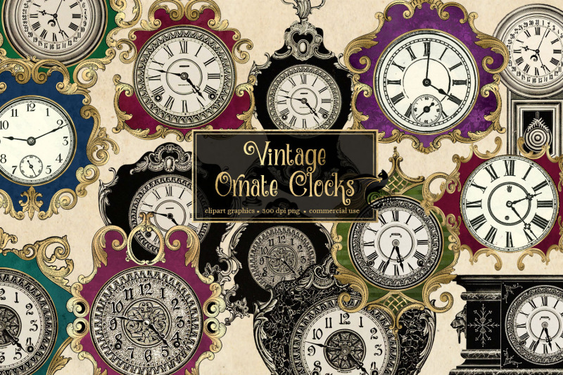 vintage-ornate-clocks-clipart