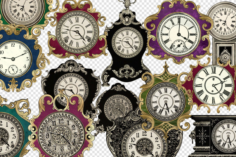 vintage-ornate-clocks-clipart