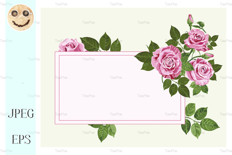 pink-roses-card-on-the-light-green