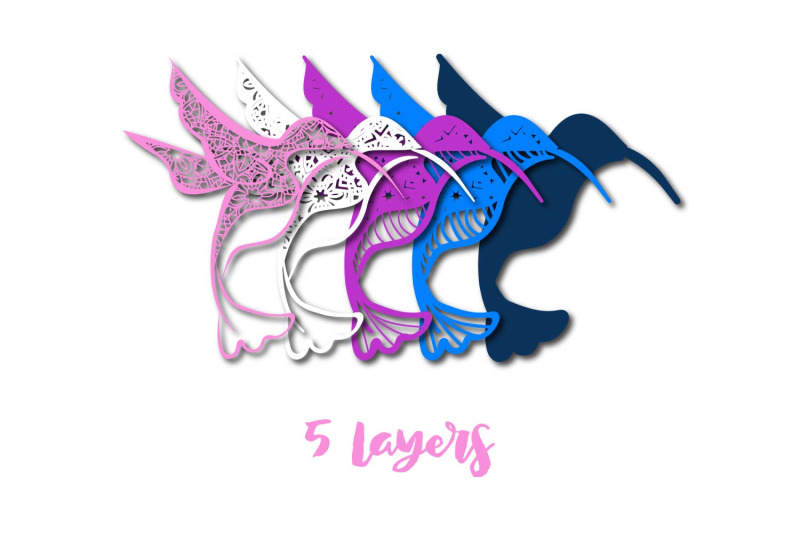 Download 3D multi layer Hummingbird SVG Cut File By Sintegra | TheHungryJPEG.com