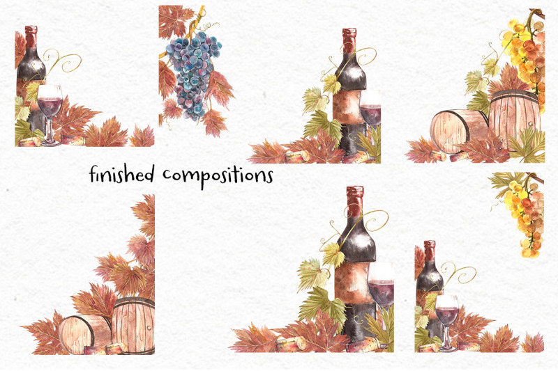wine-and-grapes-set-illustrations