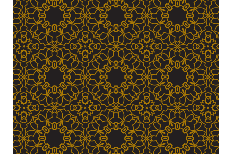 pattern-gold-flowers-abstract