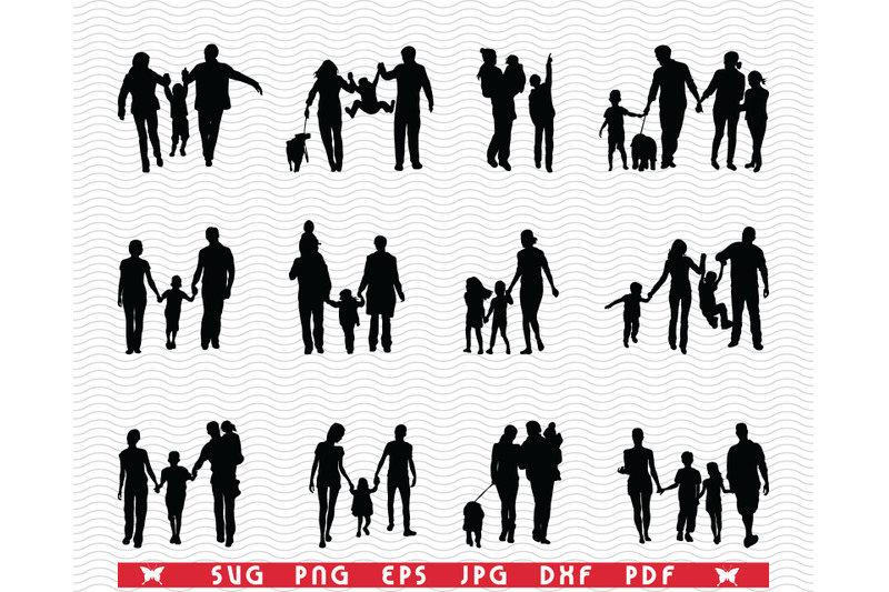svg-families-in-walk-black-silhouettes-digital-clipart
