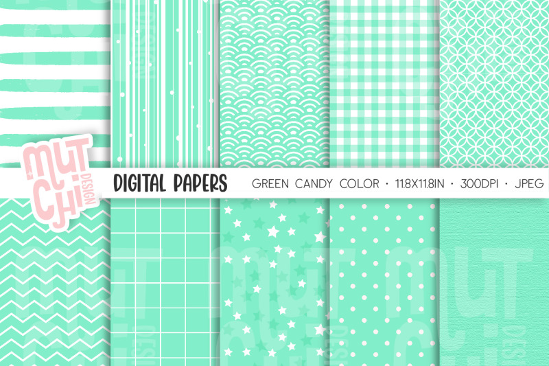 green-candy-color-digital-papers