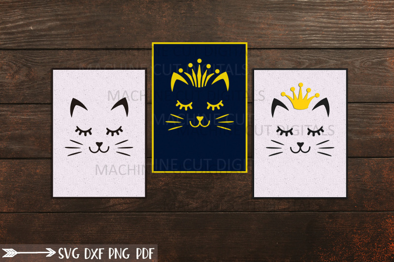 Birthday Cat lover greeting card svg dxf cricut laser cut template By