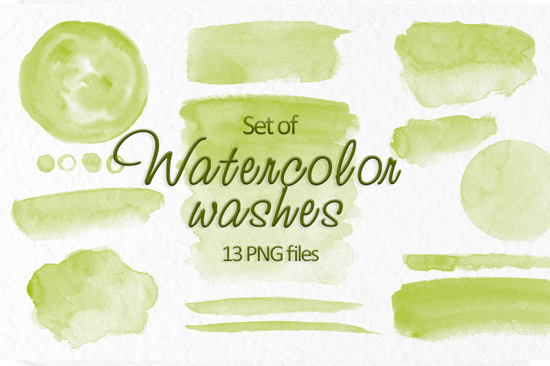 olive-green-stains-watercolor-stains-clipart-washes-invitation-decor