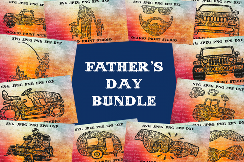 Download Fathers day BUNDLE, Mandala svg, Zentangle Svg, Boho svg By Ogogo Print | TheHungryJPEG.com