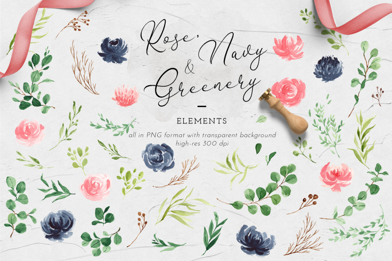 rose-navy-amp-greenery-illustration-pack