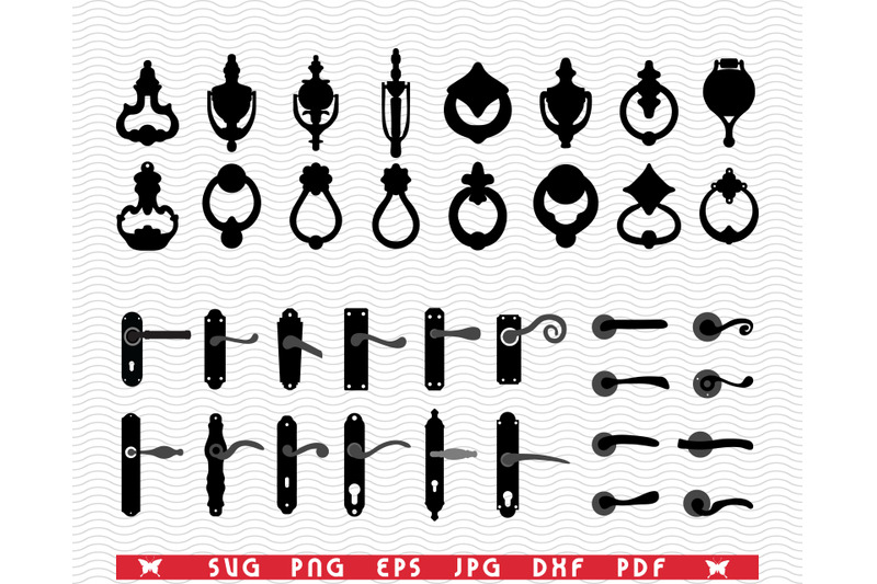 svg-door-handles-knockers-silhouettes-digital-clipart