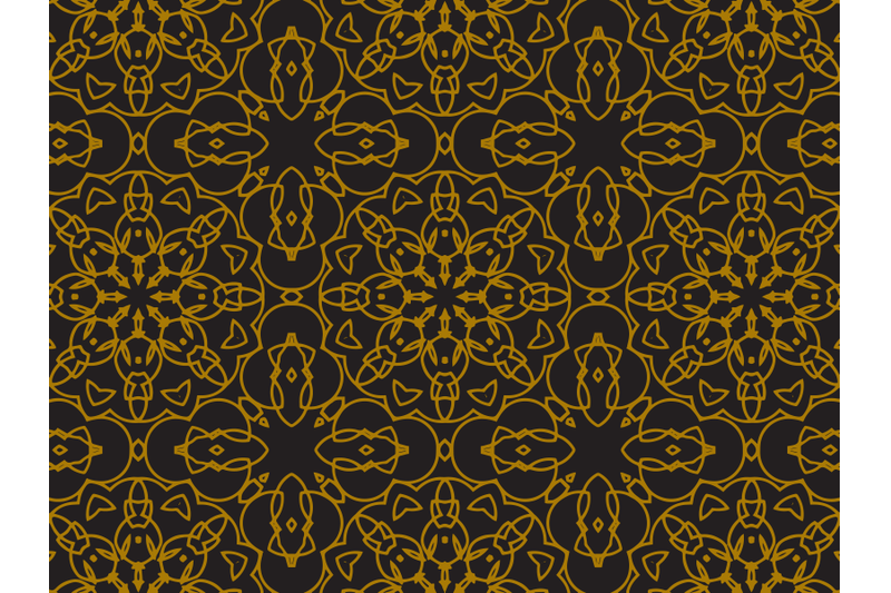 pattern-gold-large-flower-line-ornaments