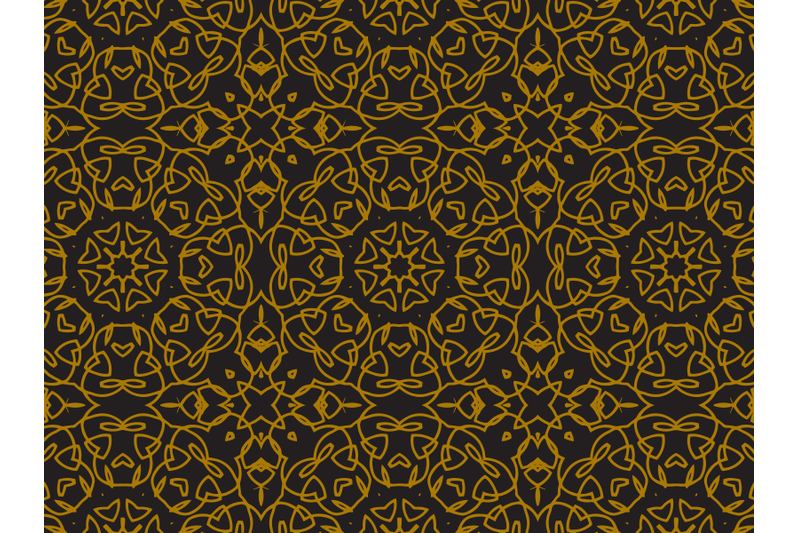 pattern-gold-large-flower-curved-lines