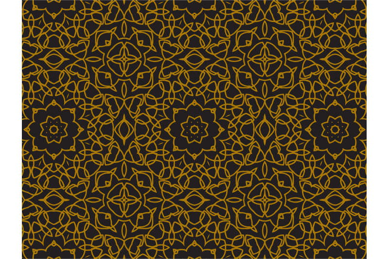pattern-gold-abstract-style-circle-curved-lines
