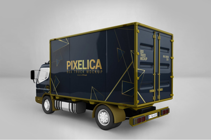 Download Box Truck Mockup By Pixelica21 | TheHungryJPEG.com