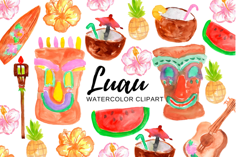 watercolor-luau-clipart