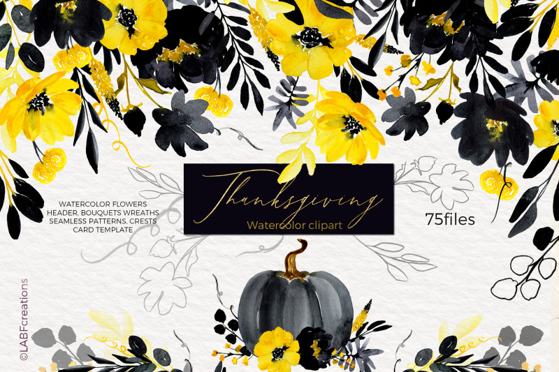 thanksgiving-black-amp-yellow-watercolor-flowers