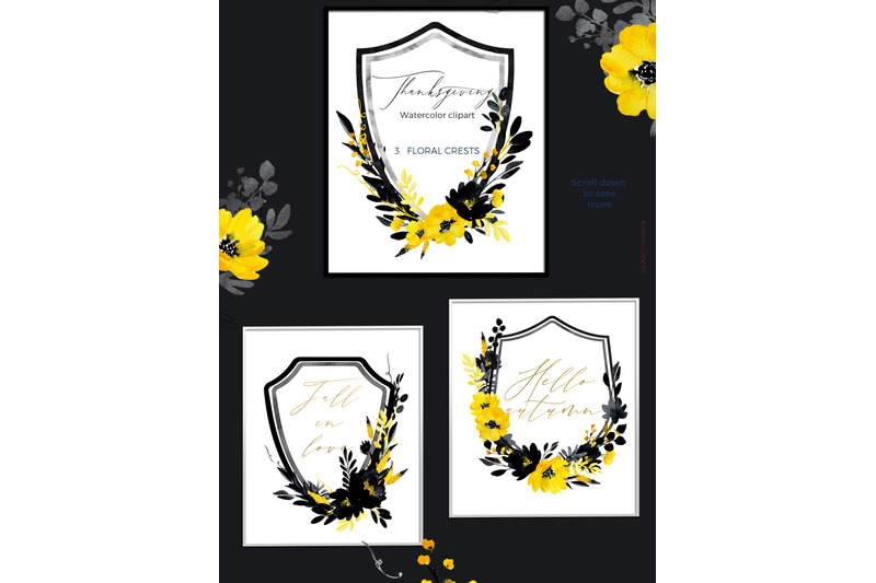 thanksgiving-black-amp-yellow-watercolor-flowers