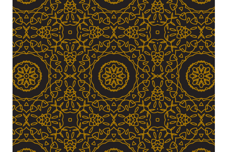 pattern-gold-floral-ornament-line-motifs
