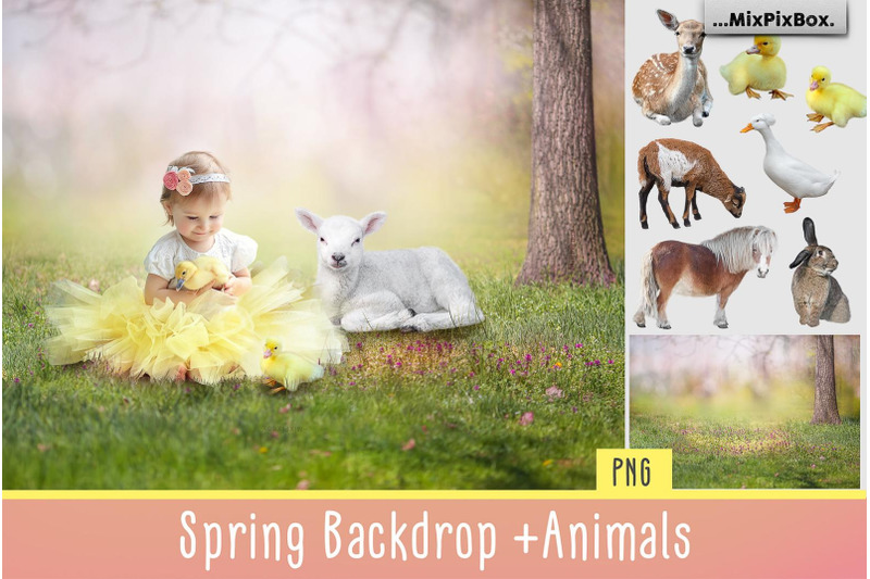 spring-backdrop-animals