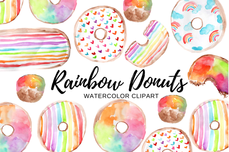 watercolor-rainbow-donut