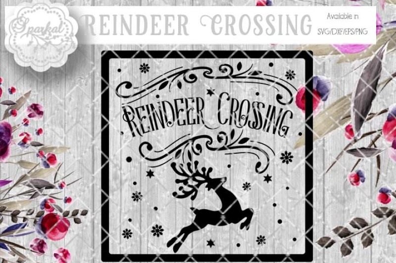 Download Vintage Reindeer Crossing SVG Cutting File By Sparkal ...