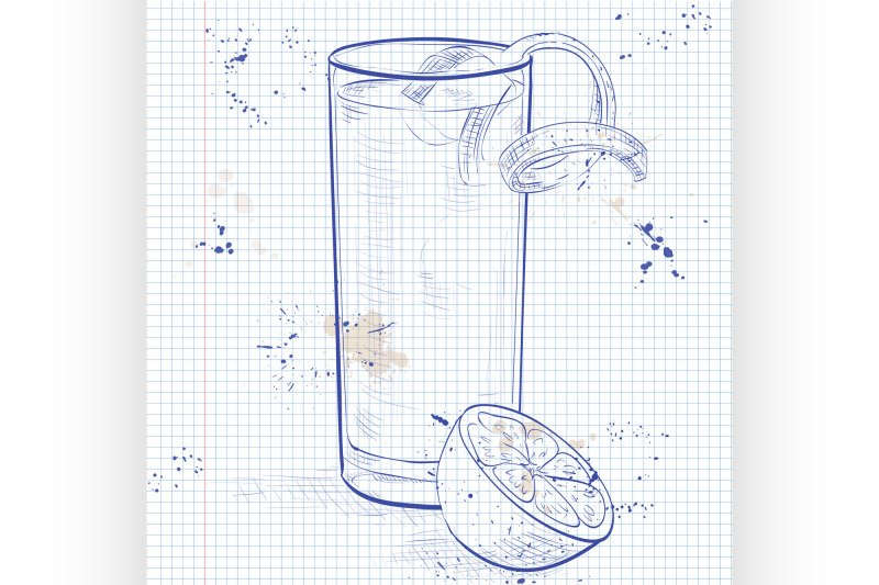 gin-fizz-cocktail-on-a-notebook-page