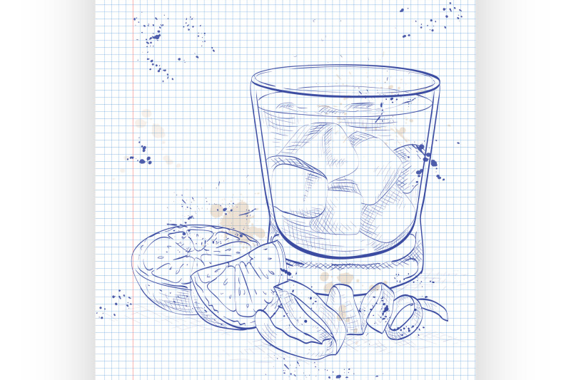 negroni-alcoholic-cocktail-on-a-notebook-page