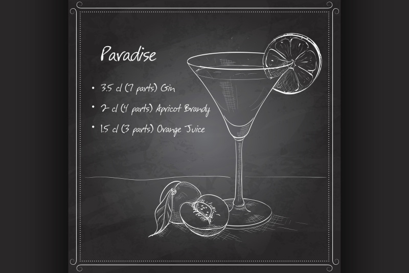 paradise-alcoholic-cocktail-on-black-board