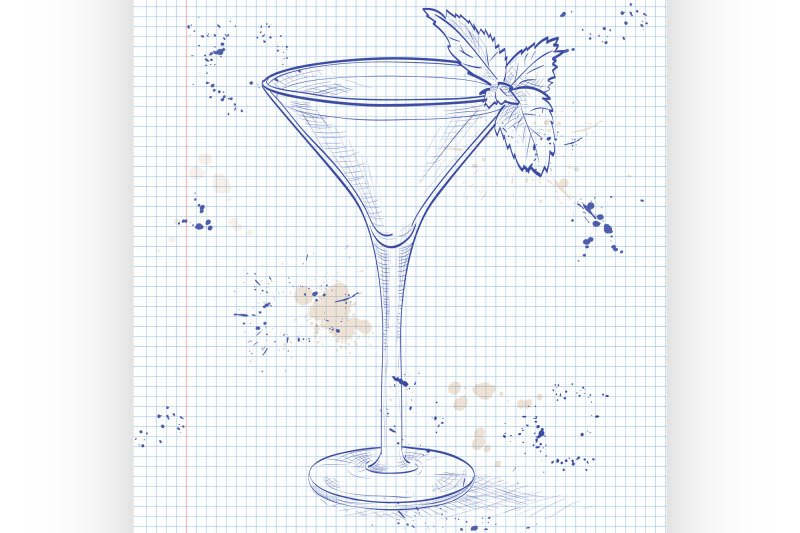 grasshopper-alcoholic-cocktail-on-a-notebook-page