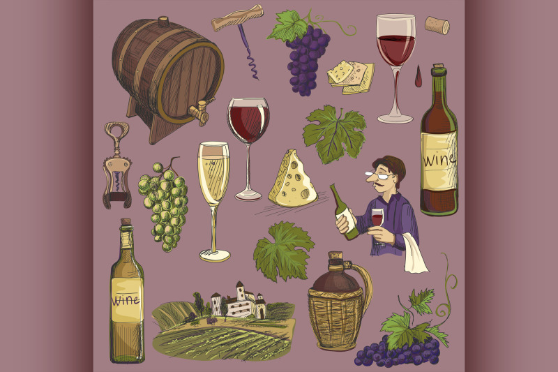 hand-drawn-vector-set-wine-and-winemaking