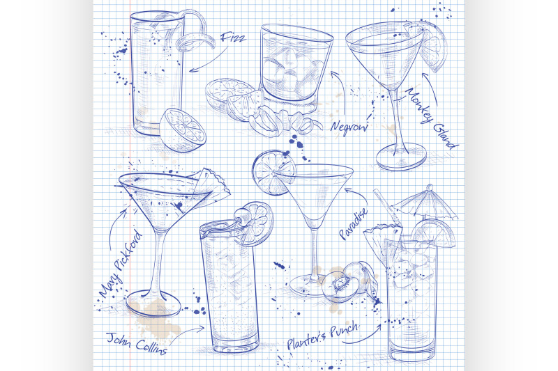 the-unforgettables-cocktail-set-on-a-notebook-page