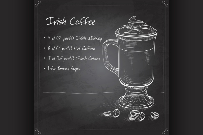 irish-cream-coffee-on-black-board